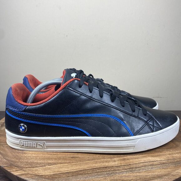 Puma BMW MotorSport Smash Vulc V3 Mens Black and‎ Blue Size 13 Leather Shoes - Picture 1 of 9